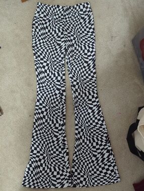 SHEIN Black and White Checkerboard Pants